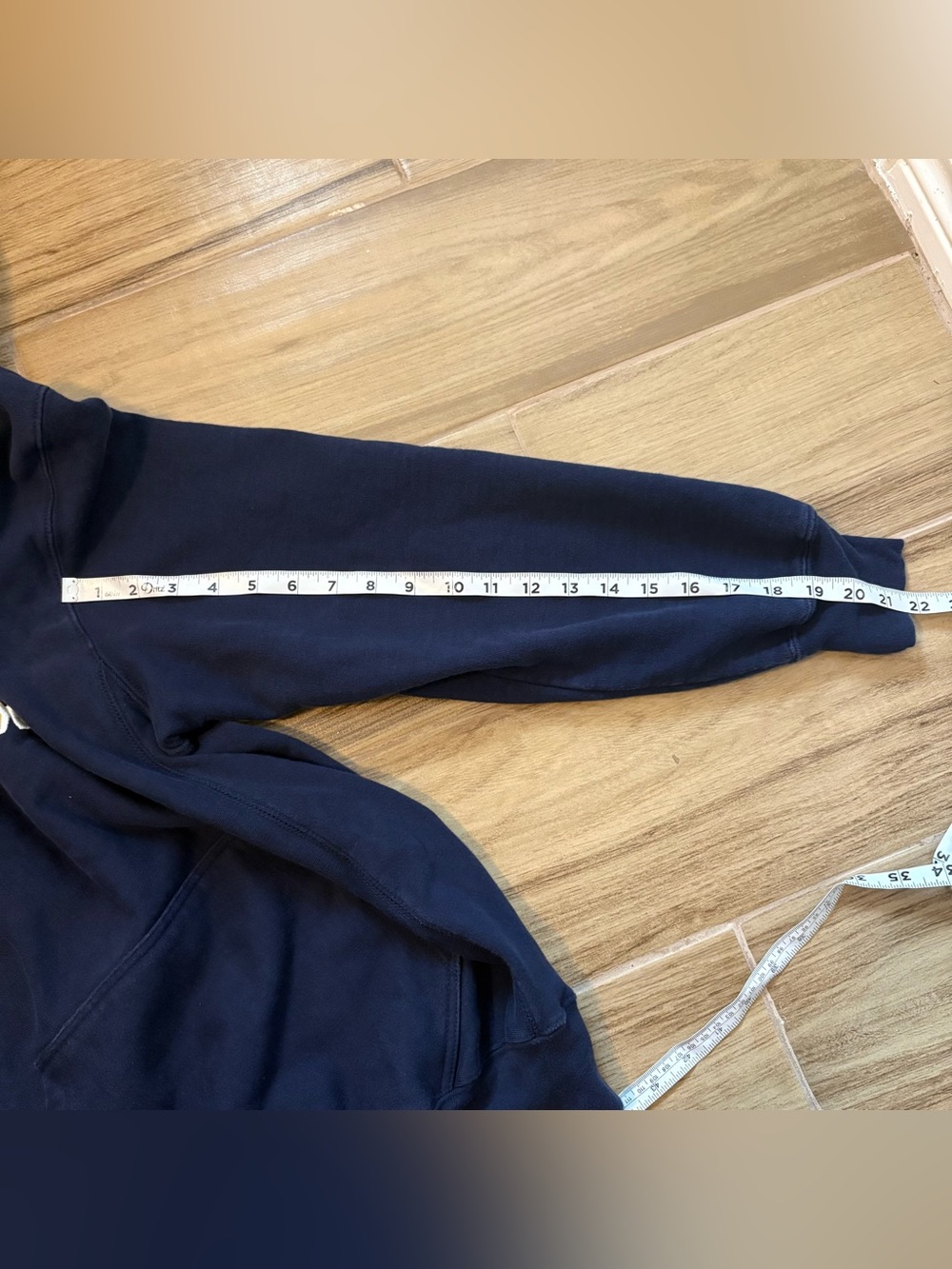 Steve & Barry's Navy Hoodie with Yellow Michigan Arch - Picture 3 of 6